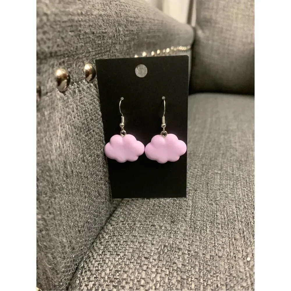 Purple Cloud Statement Earrings